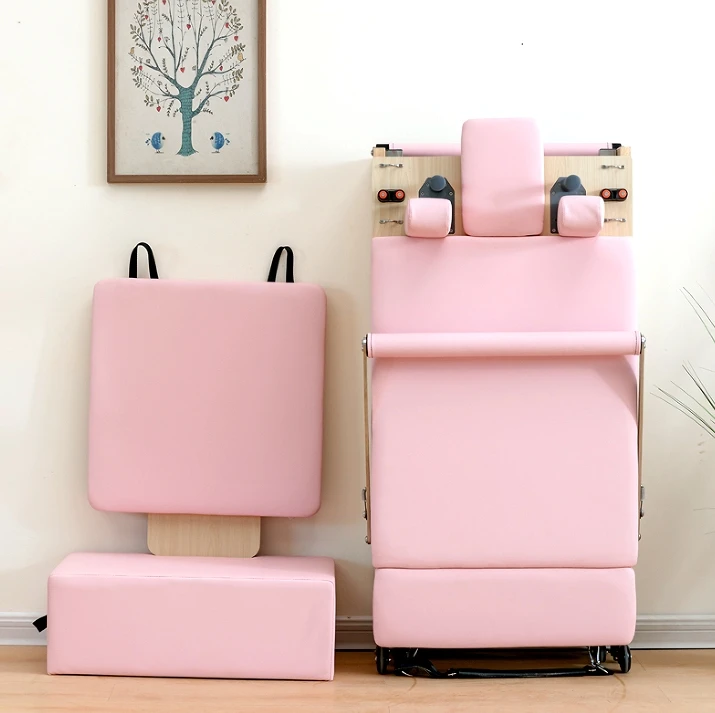 스튜디오 상업용 트레이닝 전문 리포머 접이식 나무 접이식 리포머 기구 필라테스