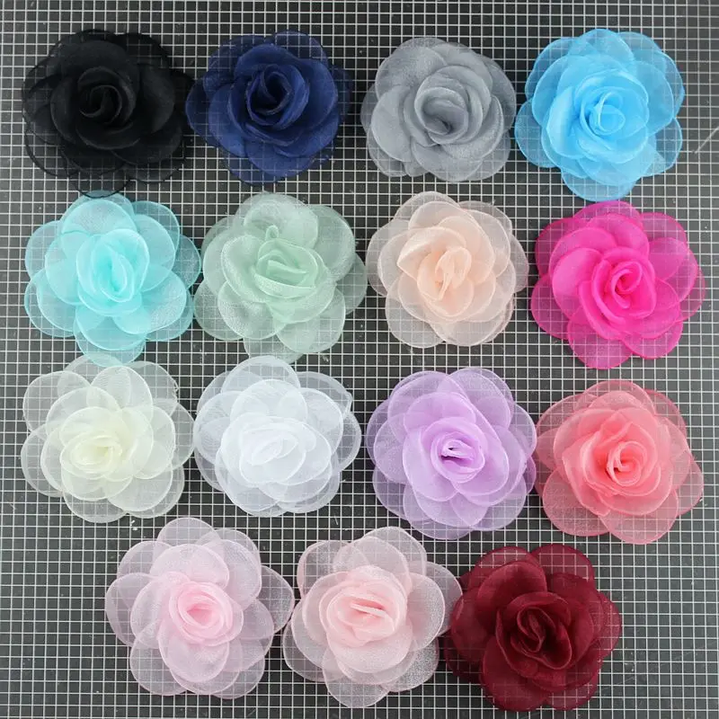 Burned Flower For Diy Accessories Flat Back 3.1Inch Rose Flower Accessories For Wedding Hats Shoes Brooches Home Decoration