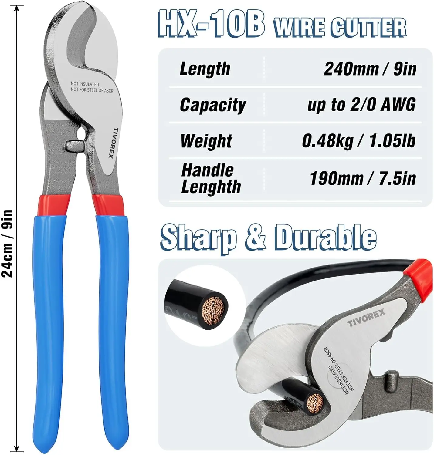 Battery Cable Lug Crimping Tool with Cutter, 64pcs Terminals & 70pcs Tubing for AWG 10-1/0 Electrical Connections