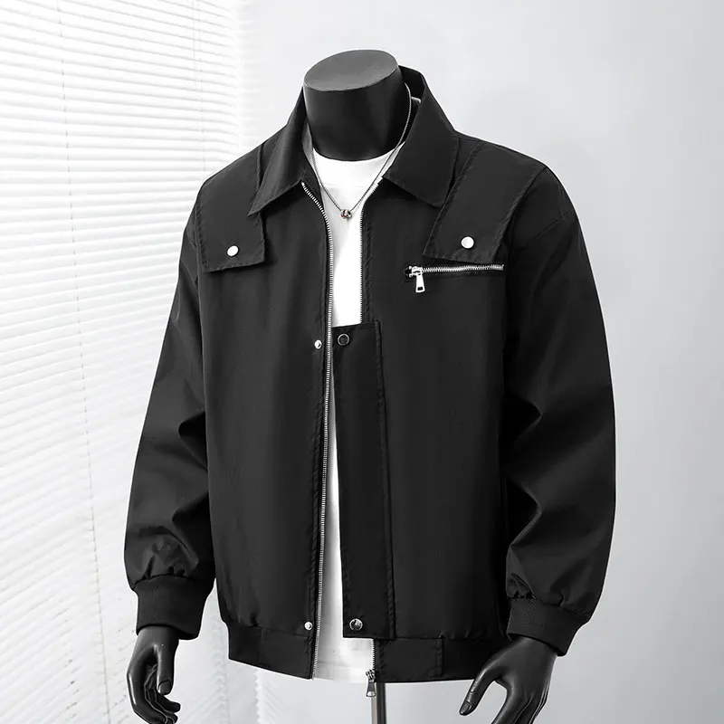 

Мужская куртка-бомбер в стиле стритвир 2026: Весенняя повседневная и модная ветровка, водонепроницаемая и универсальная куртка для активного отдыха