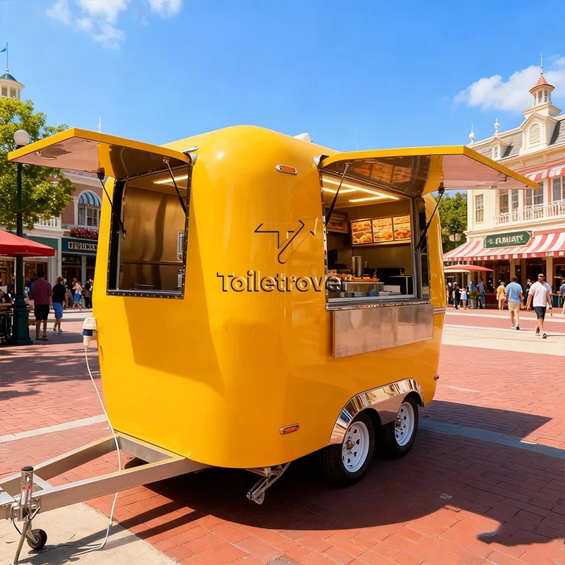 Custom Vintage Food Trailer Cart Doughnut Waffle Churros Commercial Food Traile Wholesale Snack Bread Food Truck for Sale Cheap