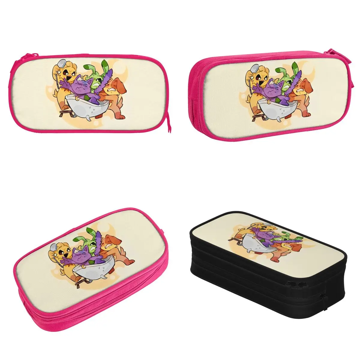 Cute Funny S-Smiling Critters Pencil Cases Pencilcases Pen Holder for Student Large Storage Bag Students School Gift Accessories