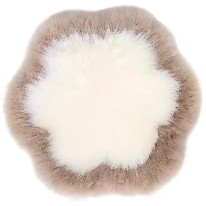 

Creative Cute Wool Seat Cushion For Living Room Chair/Sofa House Decor Real Sheepskin Lamb Thick Hair Rug 100% Pure Animal Art