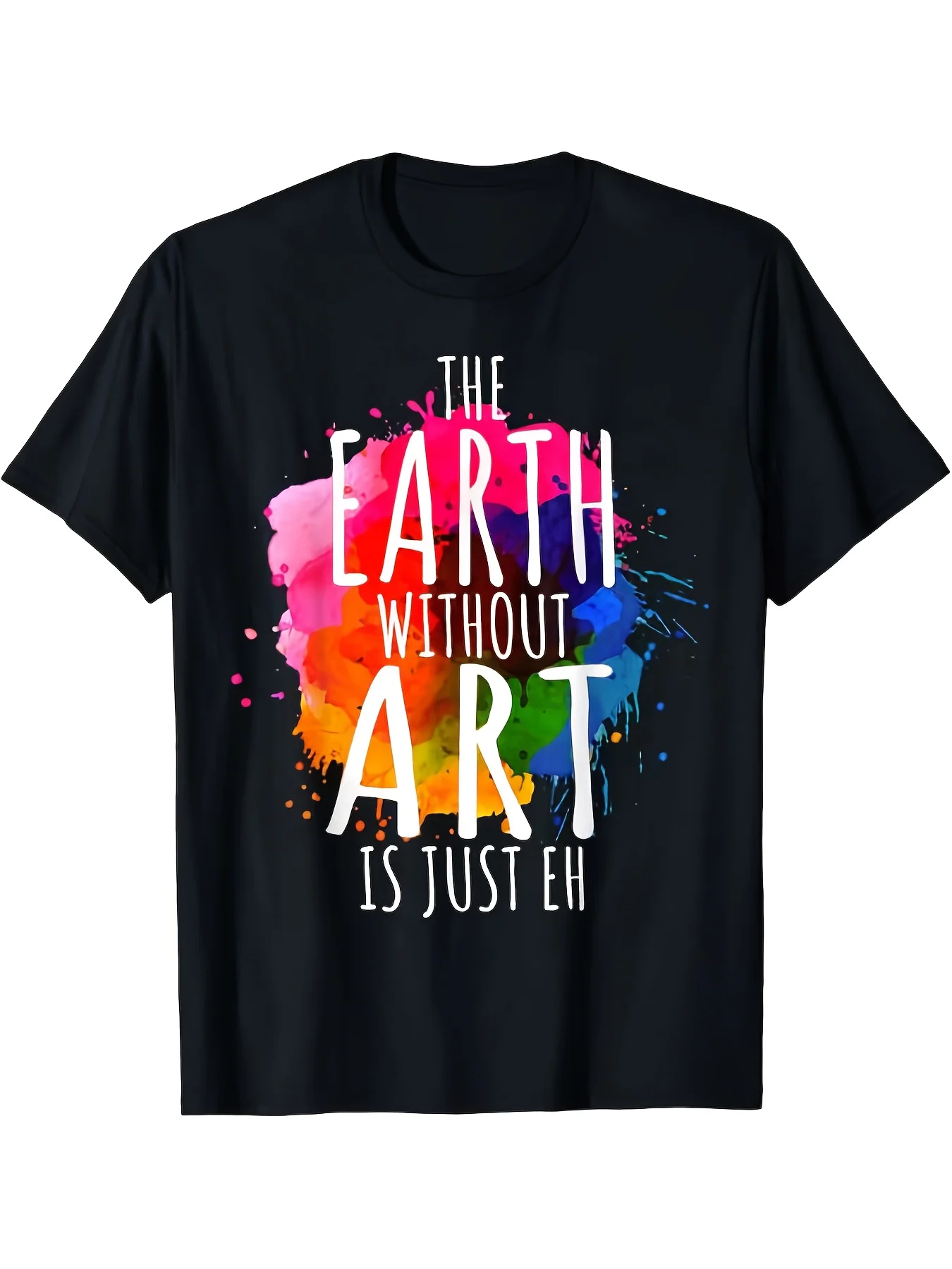 The plain T-shirt without any artistic elements is just a painter's joke about the art teacher's T-shirt print and daily wear