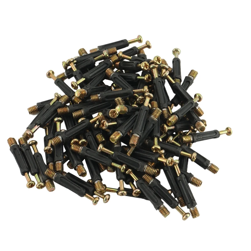 100 PCS Bolts And Screws Furniture Connection Accessories, Wardrobe Cabinet Three-In-One Connector