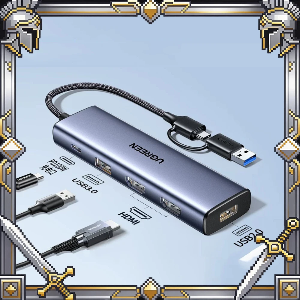 UGREEN CM219 Expansion Dock USB3.0 Laptop Docking Stations Splitter External Type‑C Powered Hub Adapter Multi‑Function Converter