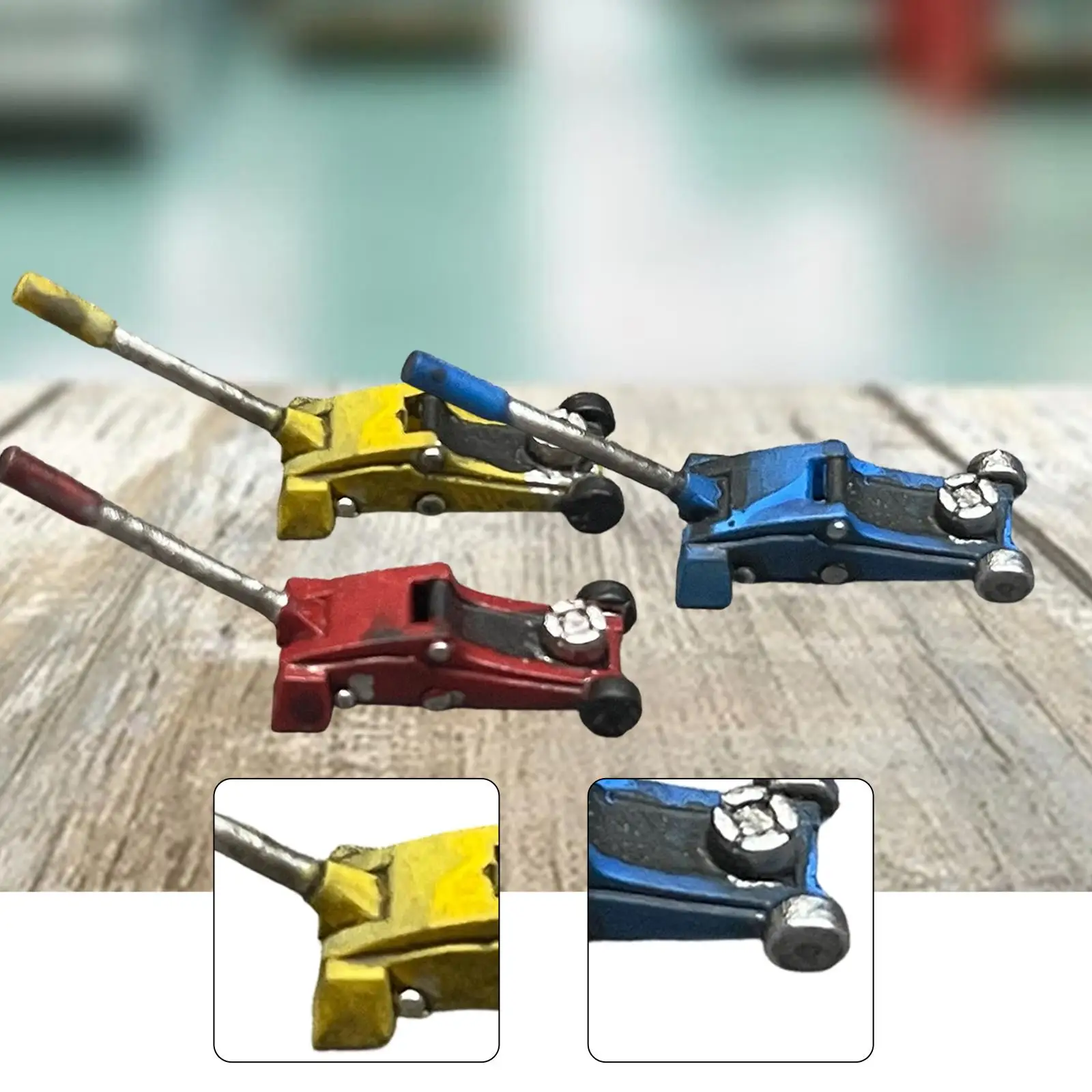 แม่แรงรถยนต์ขนาด 1:64 แบบจำลองขนาดเล็ก ฉากซ่อมรถ DIY อุปกรณ์ประกอบฉากถ่ายภาพ สำหรับนักสะสม ของตกแต่งบ้านตุ๊กตา