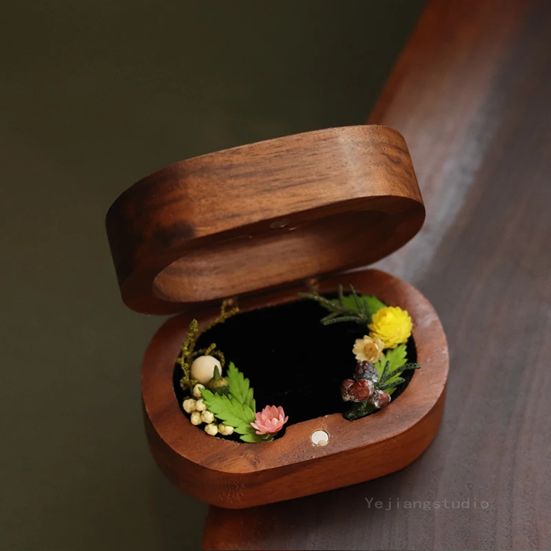 Immortal Flower Wedding Pair Ring Box Dopamine Ring Box Ring Exchange Immortal Flower