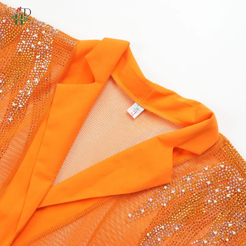 فستان أفريقي H&D للنساء مقاس كبير فستان تركيا فستان قفطان بياقة شال مع زخارف ترتر ذهبي فستان حفلات الزفاف #6