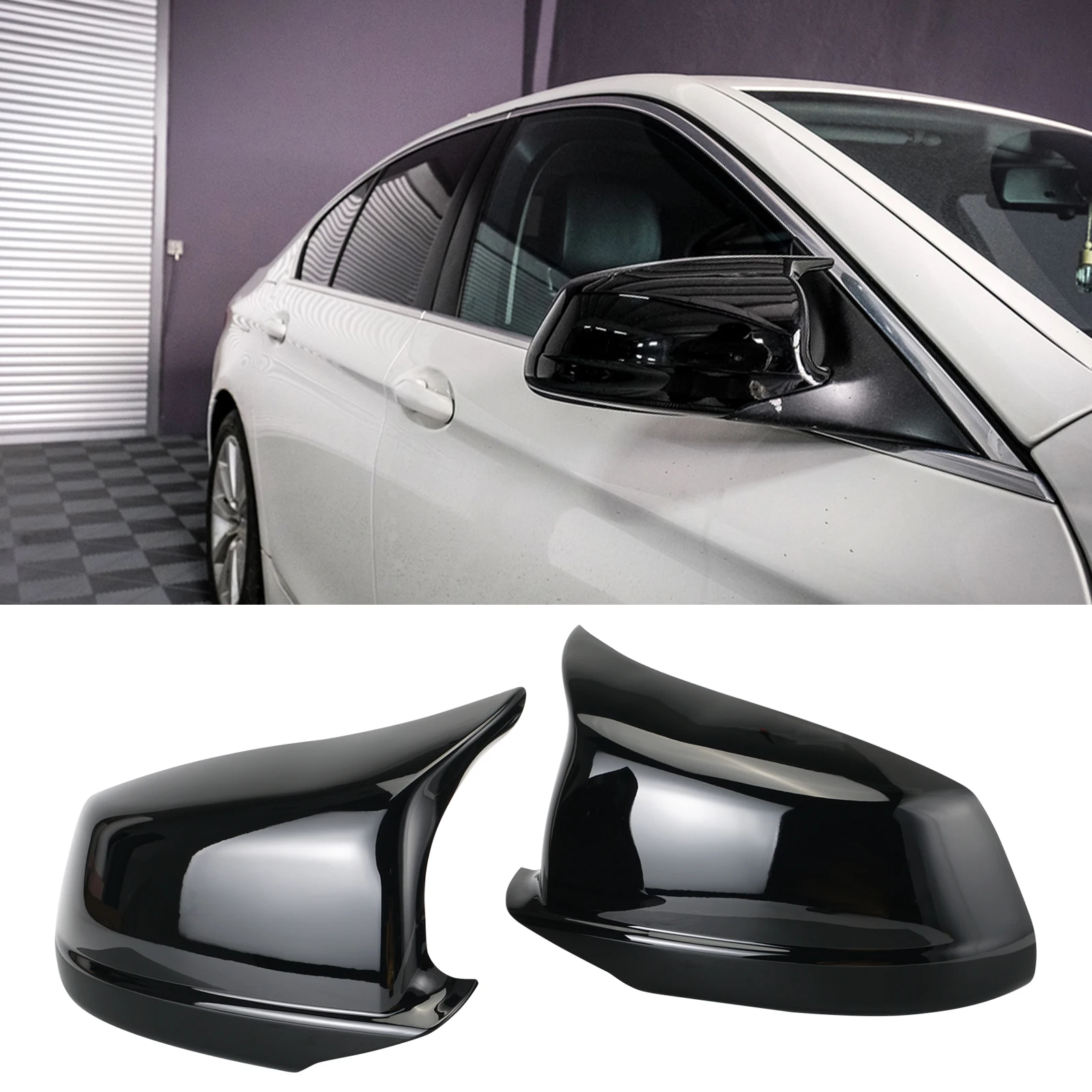 

2PCS M-Style Side Mirror Cover Cap Replace For BMW F10 F11 F12 F06 Pre-LCI 51167216369 511672163670