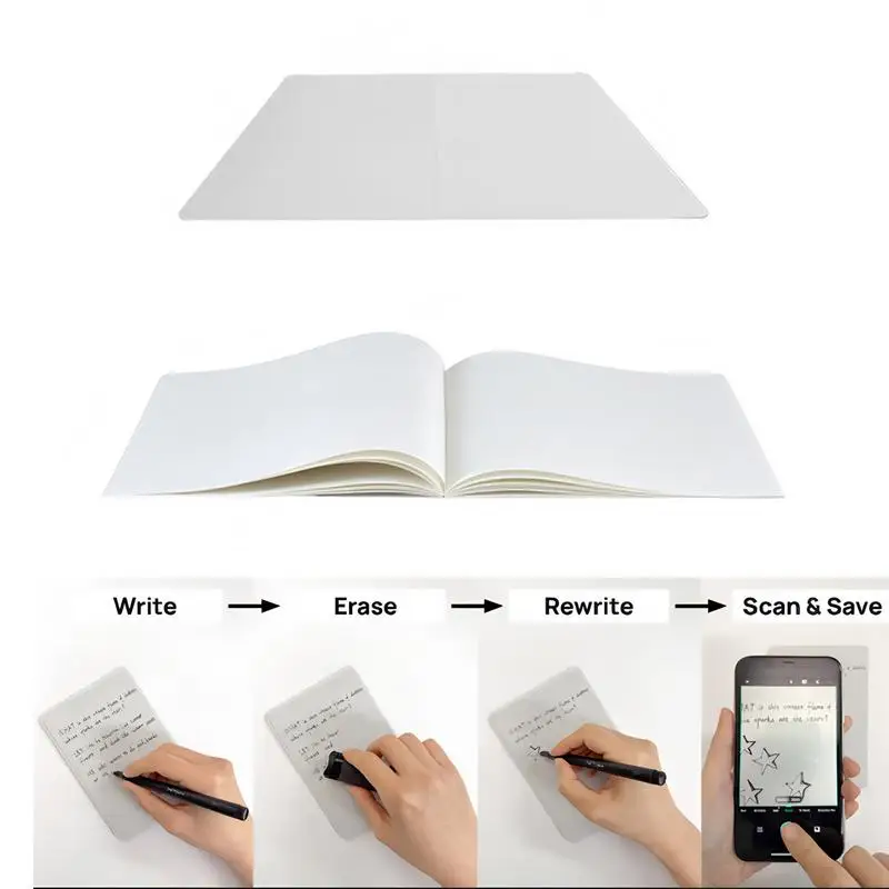 Pizarra blanca pequeña de borrado en seco, pizarra blanca plegable de mano, Bloc de notas de doble cara, suministros de estudio ligeros para grupo de planificación