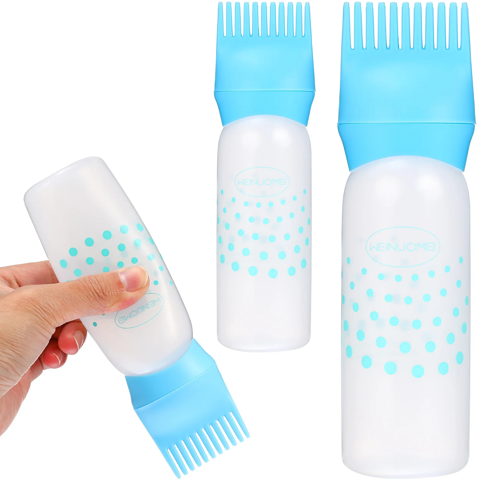 3 Pcs Hair Color Oiling Bottles Comb Applicator for Not Sticking Hands with Salon