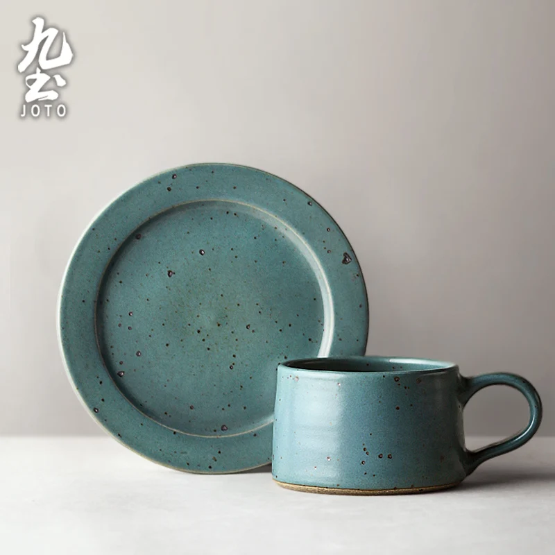 

Японская кофейная чашка и блюдце ручной работы JOTO CFR0090