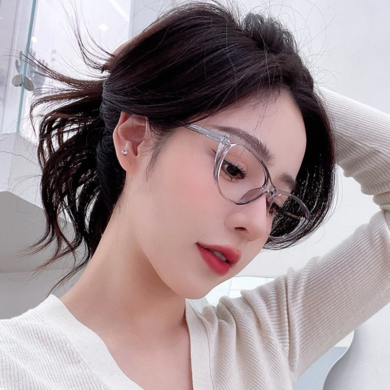 YIMARUILI Ultra-light Fashion TR90 Spring Leg Eyewear Retro Blue Light blocking Optical Prescription Cat Eye Glasses Frame Women