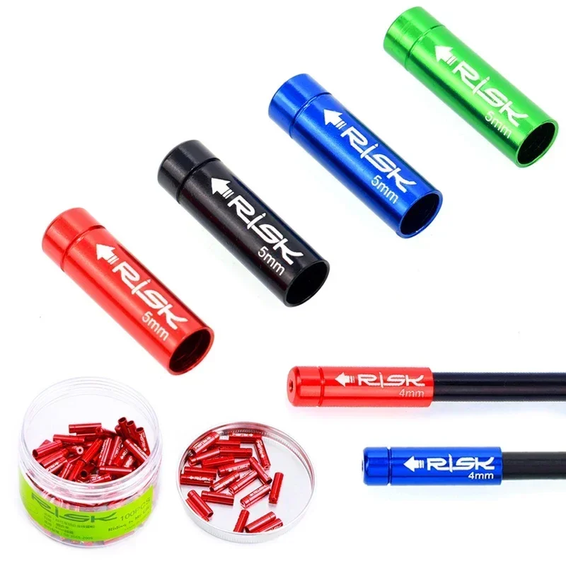 10 Uds. Tapas de extremo de Cable de bicicleta, funda de camisa de Cable de cambio/freno, piezas de bicicleta de montaña y carretera, se adapta a tubos de línea de 4mm y 5mm, tapas antipolvo impermeables