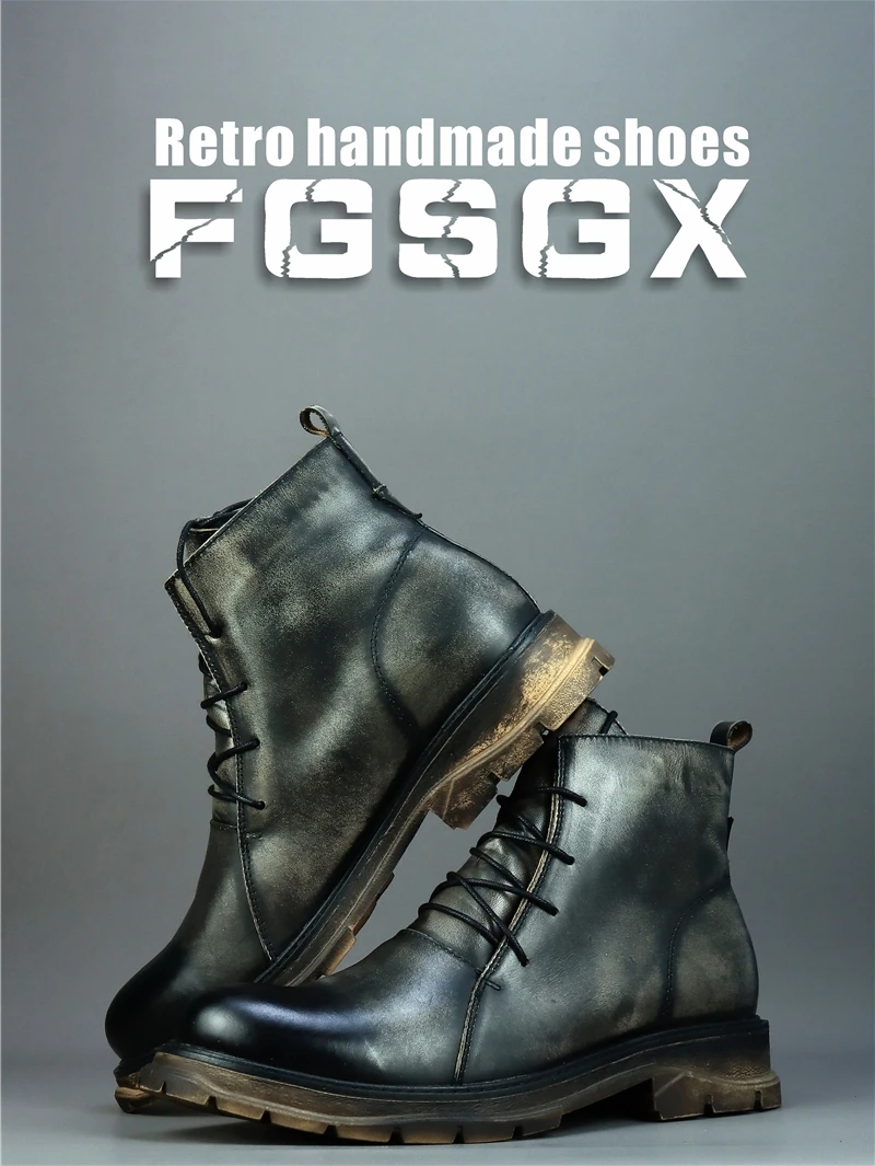 

Элитные винтажные мужские зимние ботинки ручной работы с флисовой подкладкой, теплые, из натуральной кожи, обновленная версия традиционных моделей