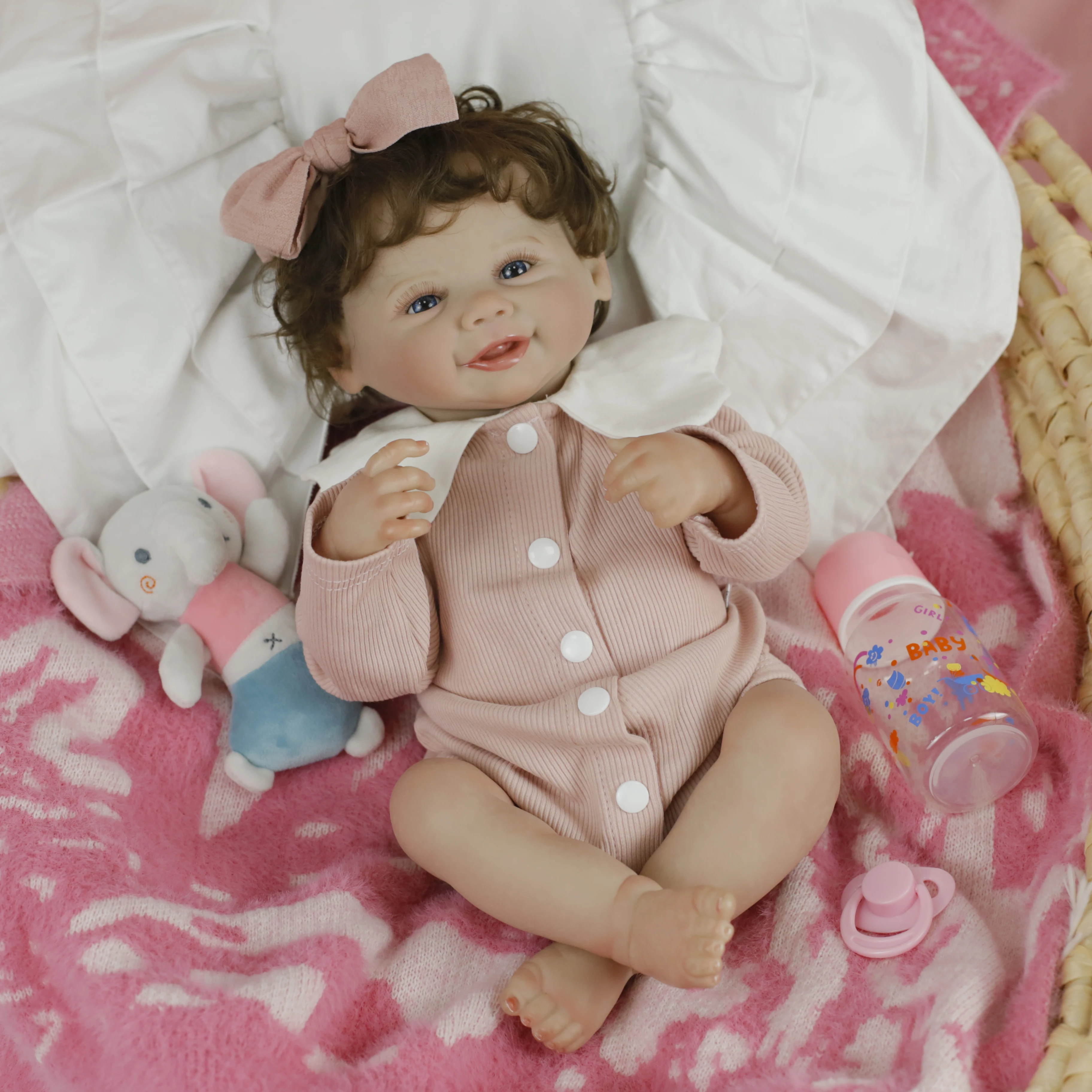 19 inch al klaar herboren pop meisje levensechte 3D huid zichtbare aderen geschilderde huid hoge kwaliteit kunstcollectie pop speelgoed geschenken