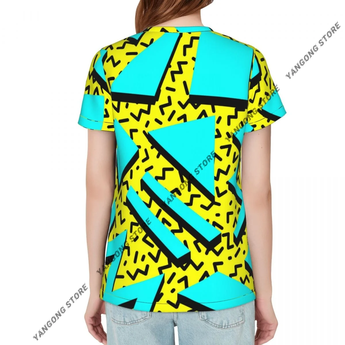 Frauen T-shirt damen lässig Retro Memphis Stil weibliche T-shirt kurzarm T-shirt sommer dünne tops