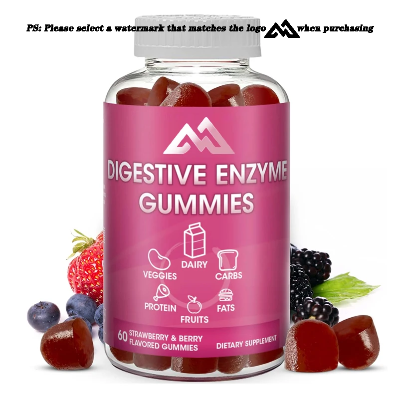 Digestive enzyme vegetarian gummies suitable for children and adults: help with food intolerance - amylase, protease, lactase