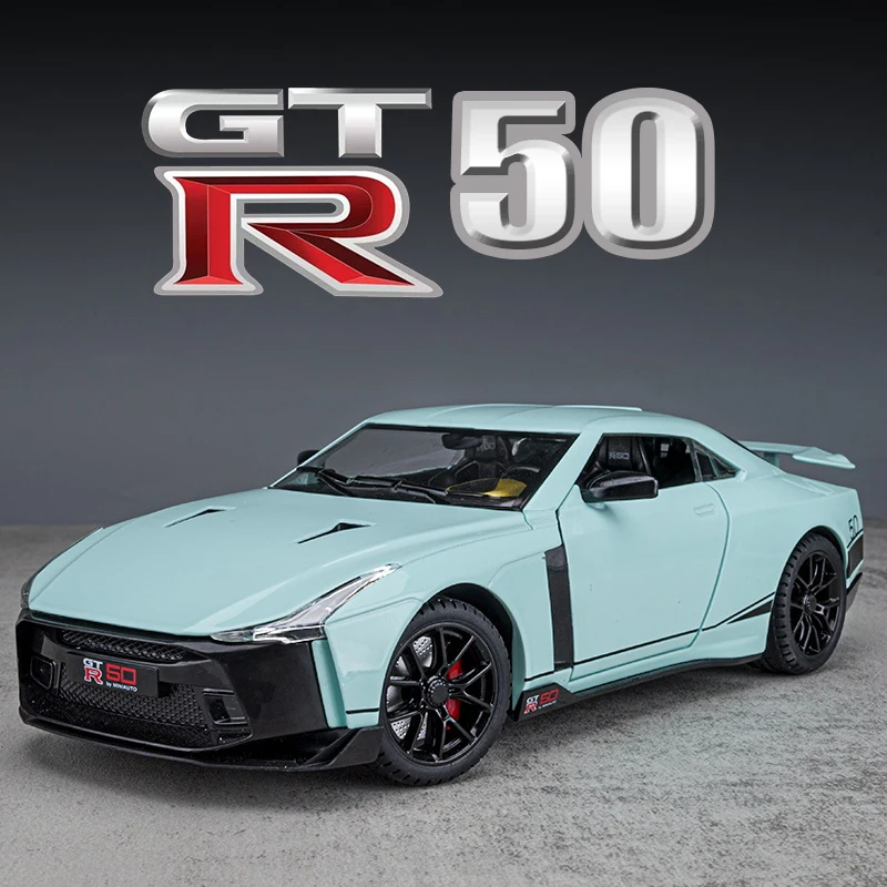 1:24 Nissan Skyline Ares GTR50 GT-R50 modello di auto in lega giocattolo pressofusione di metallo suono e giocattoli per auto leggeri per veicoli