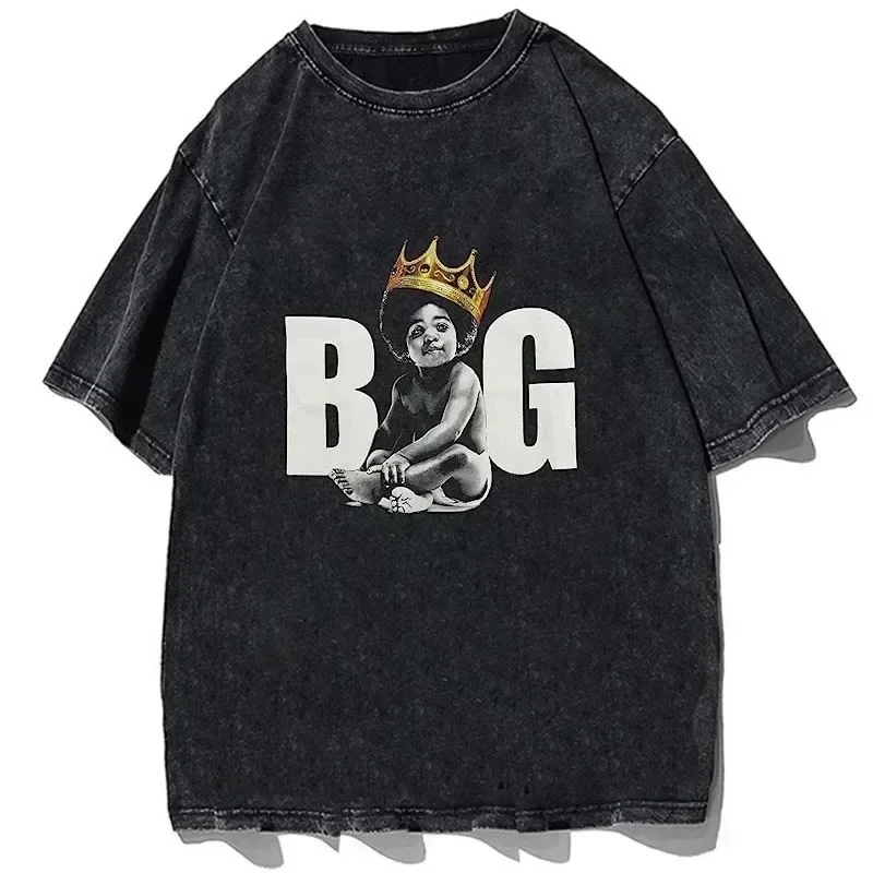 Hip Hop Rapper The Notorious B.I.G. Print T-shirt Men Women Casual Short Sleeve Tops Fashion Cotton Oversize Streetwear Tshirt