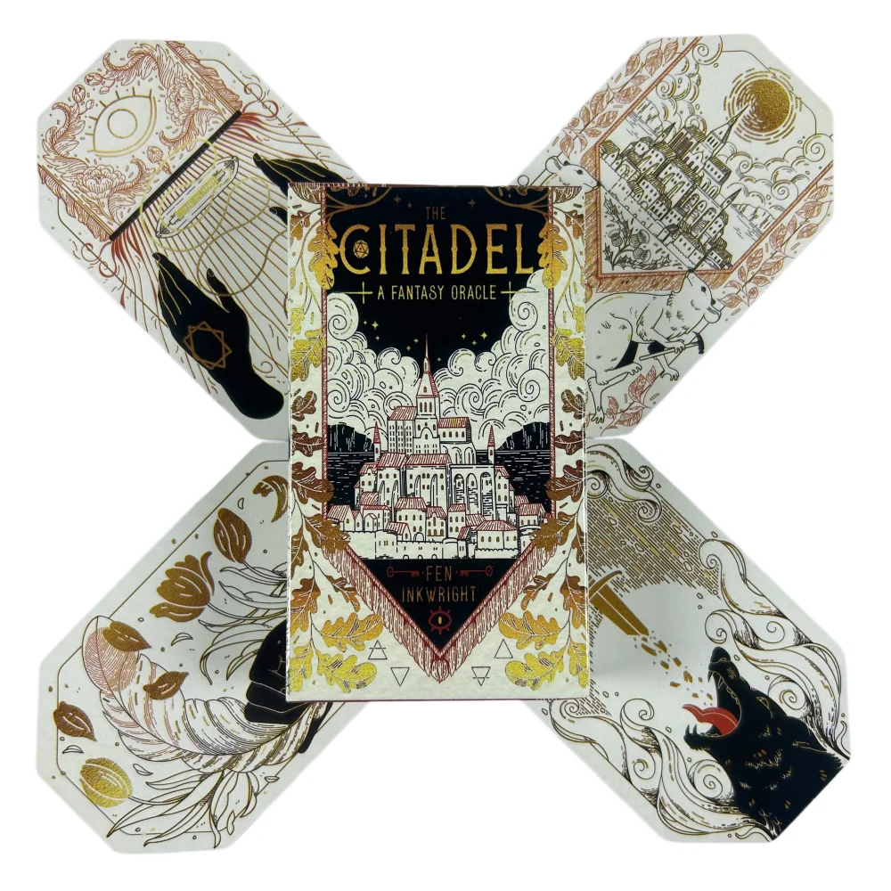The Citadel A Fantasy Oracle, profondément influencé par les éléments magiques de la littérature fantastique et des jeux de table, Tarot 60 cartes