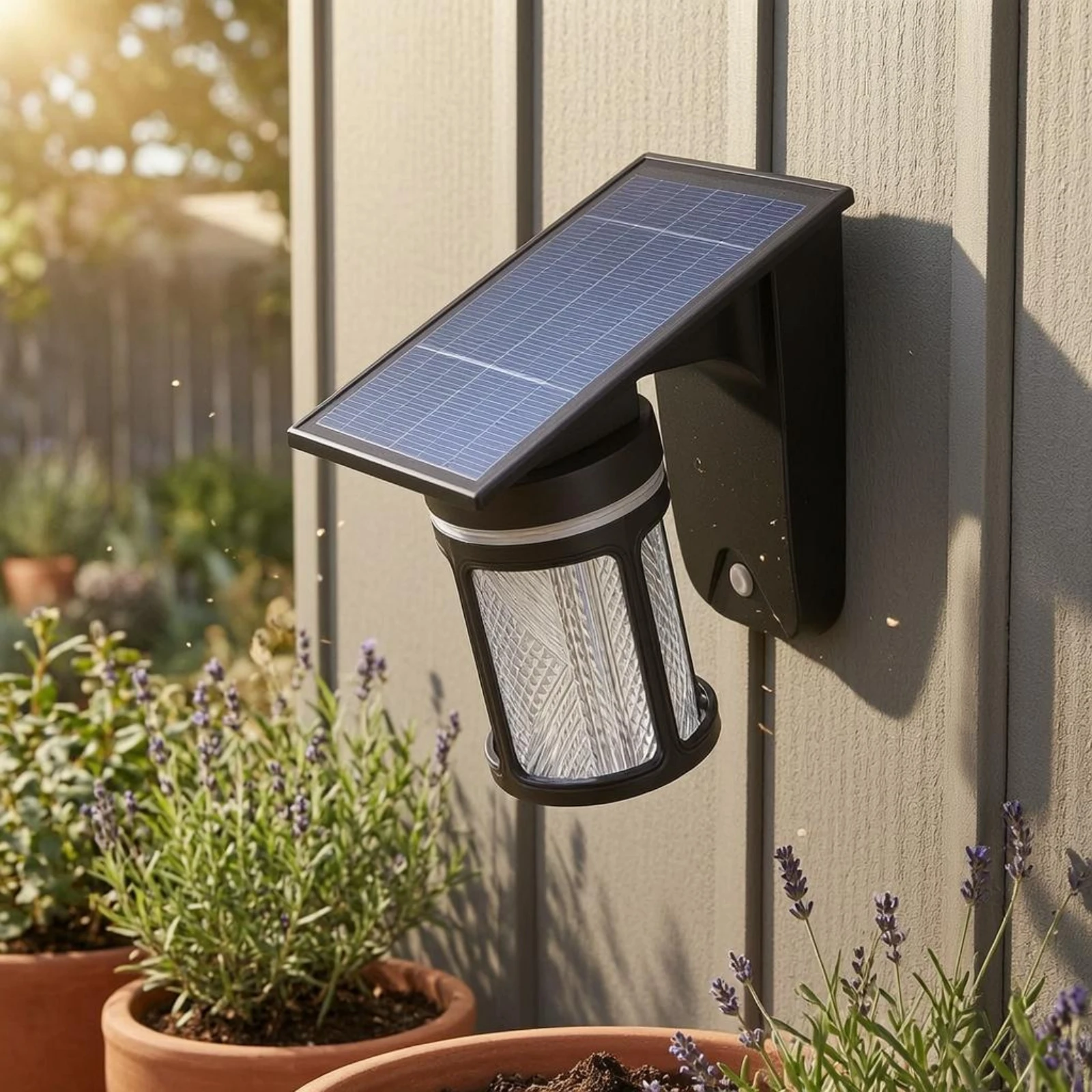 Solar Wall Lantern 2400 mAh Battery Solar Garden Wall Light Outdoor Lighting Black Finish No Wiring for Gate