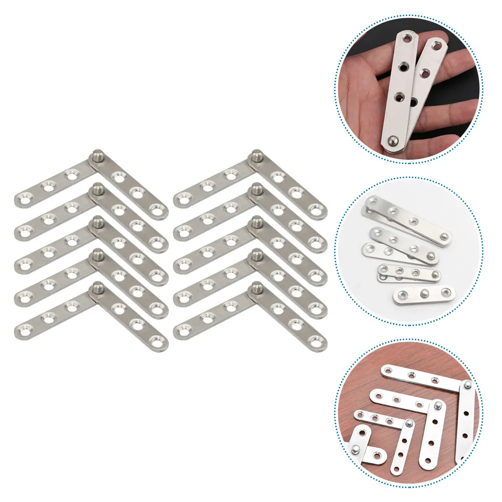 

10 Pcs One-line Hinge Cabinet Door Hinges Doors Stainless Steel Hidden Heavy Duty for Rotatable