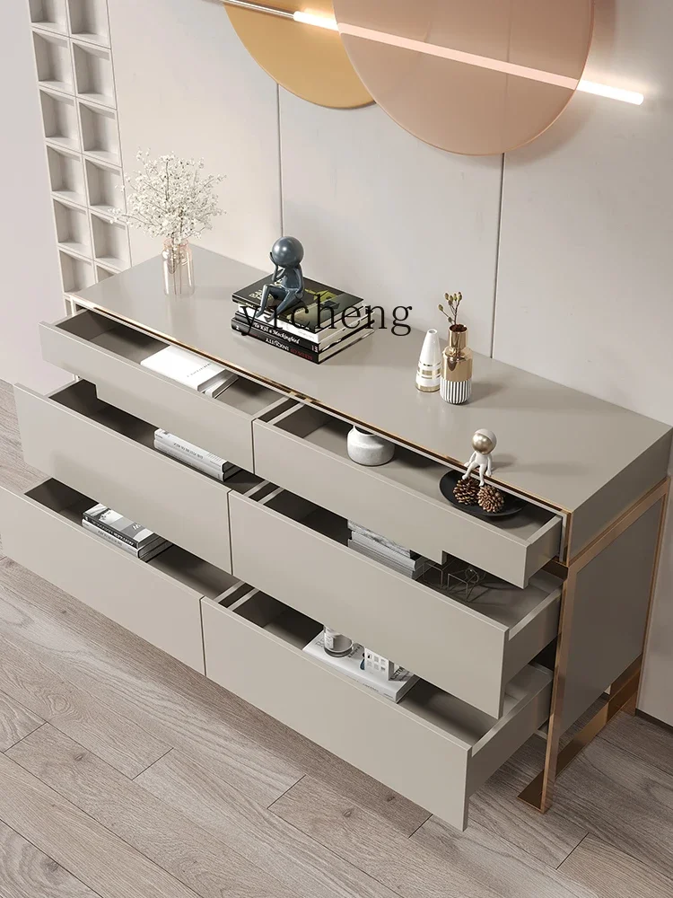 

ZZ Light Luxury Chest of Drawers TV Bench for Bedroom Storage Partition Hallway Light Luxury Sideboard Cabinet