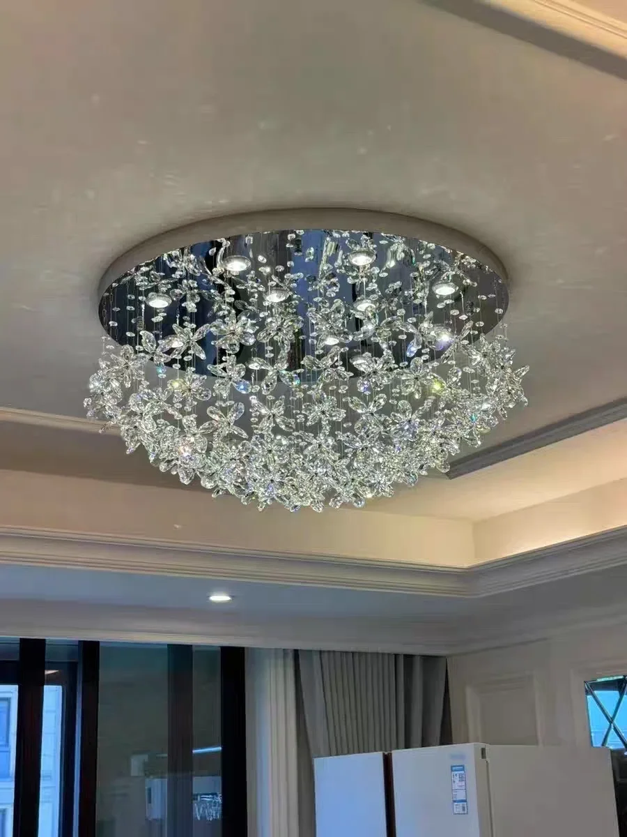 Modern Crystal Design Chandelier Ceiling Fix Crystal Pendant Light for Dining Living Room & Bedroom Table Chandeliers Decor