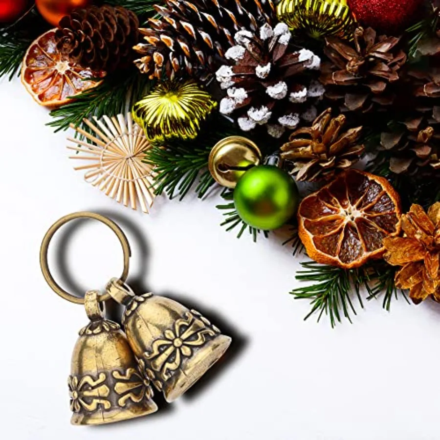 10 قطعة أجراس نحاسية نقية أجراس صغيرة مصنوعة يدويًا للحرف اليدوية أجراس الرياح لأجراس باب المنزل أو أجراس الديكور لتزيين الزفاف