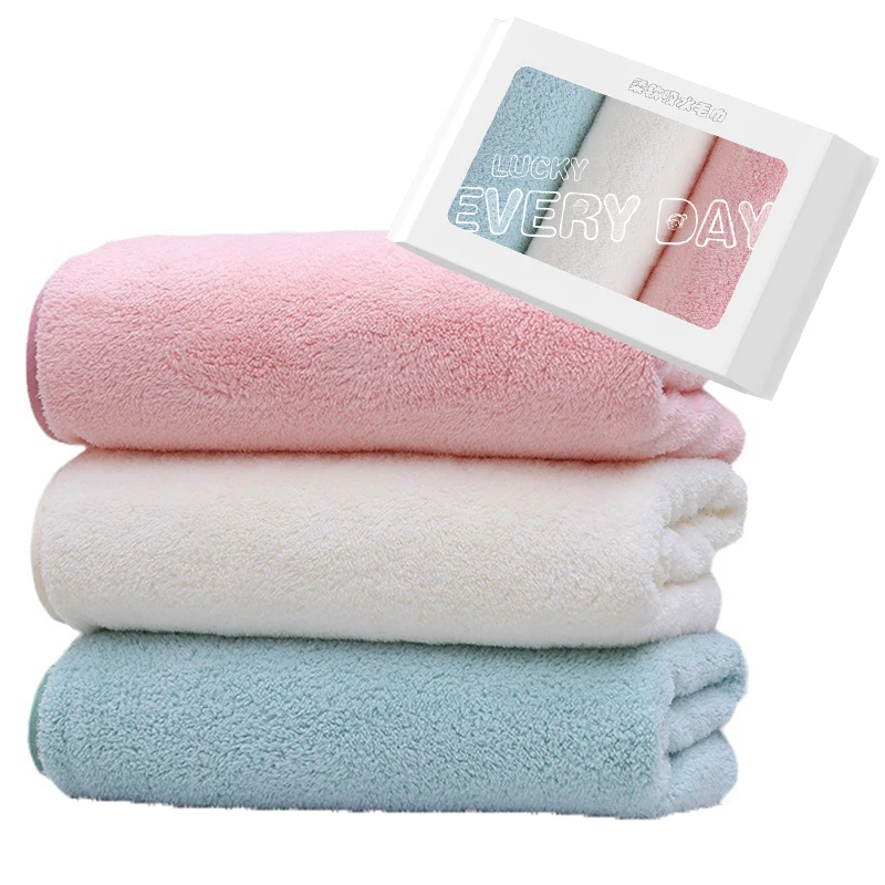 3PCS 60cm*30cm Coral Velvet Face Towels for Bathing Makeup Removal And Facial Care Soft Highly Absorbent Facial Bathroom Tools