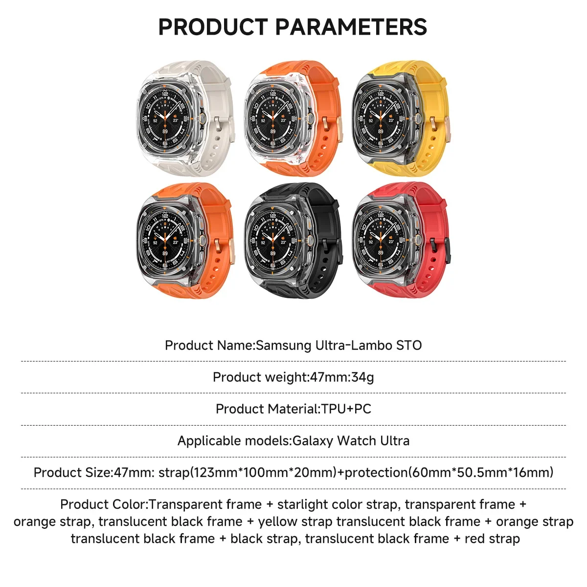 Mod Kit Strap+Case for Samsung Galaxy Watch 7 Ultra 47mm Silicone Loop Band Bracelet for Galaxy Watch Ultra Men Sports Wristband - Image 3