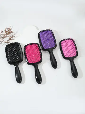 1 조각 정전기 방지 얽힌 머리 빗 헤어 마사지 브러시 중공 곱슬 머리 브러시 헤어 살롱 헤어 살롱 도구
