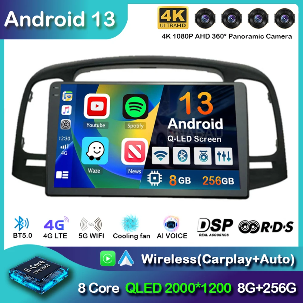 

Android 13 Carplay Auto 2 DIN Car Radio For Hyundai Accent 2008 2009 2010 2011 GPS Multimedia Video Player Stereo 2din DVD DSP