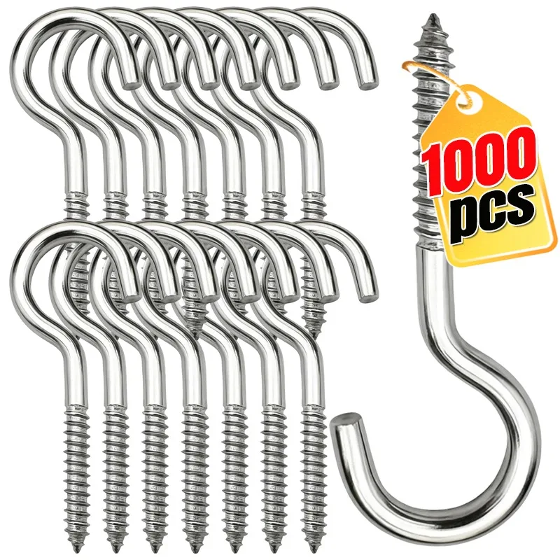 Mini Screw Hooks Heavy Duty Screw-in Hook For Hanging Key Towel Ceiling Wall Rack Home Kitchen Bathroom Organizer Hook Wholesale