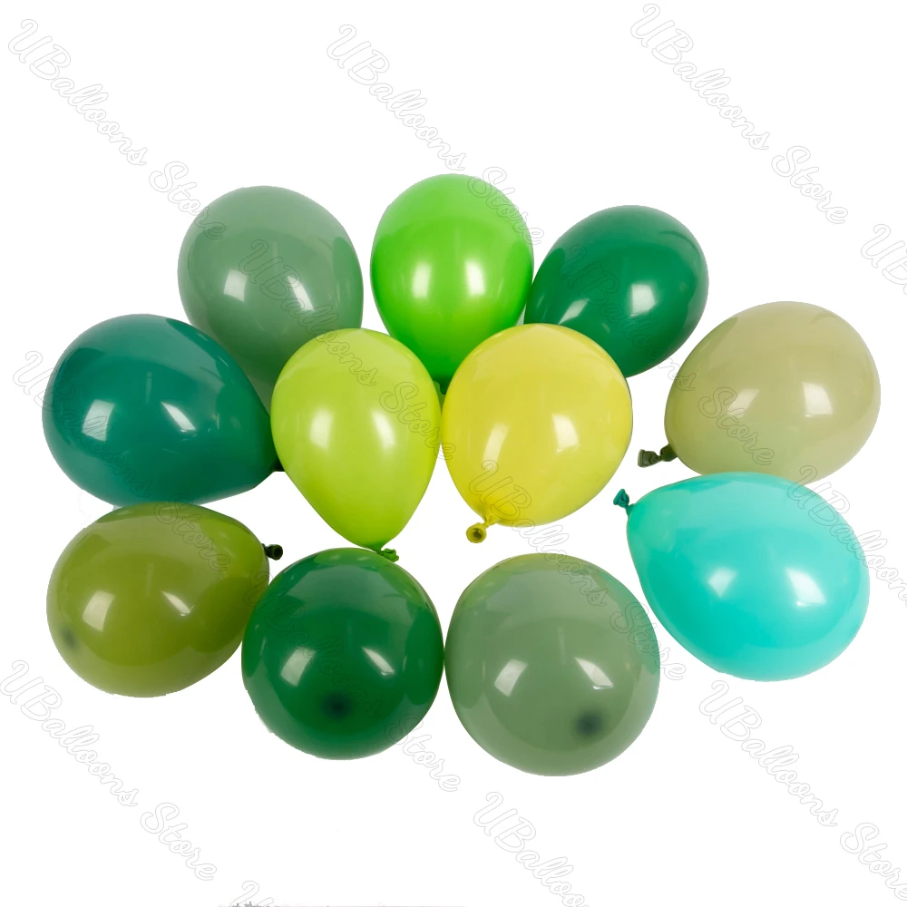 10/20/30Pcs Green Birthday Balloons Metal Retro Dark Green Sage Green Balloons for Wedding Decorations Birthday Christmas Party