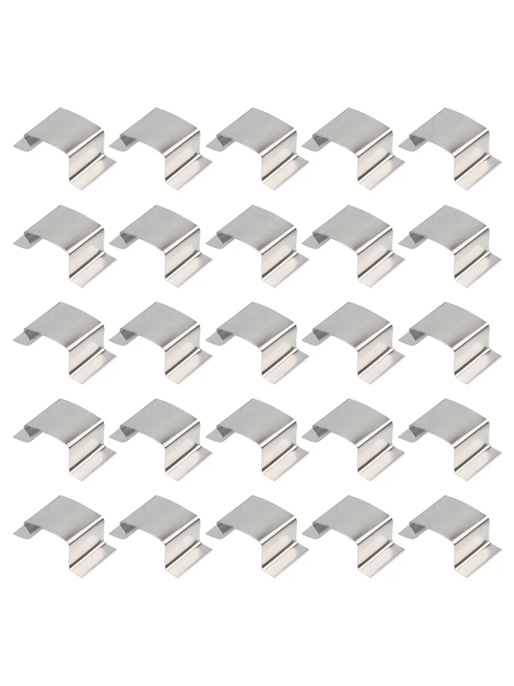 Silver Stainless Steel Greenhouse Glass Clips 25x15x10mm Easy Install Fixed Holder For Glazing Panel Plant Support Garden Tools