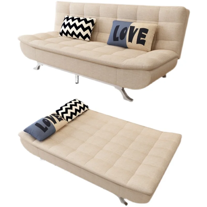 Sofa bed foldable small apartment double 1.8 meters multi-functional fabric dual-purpose economical removable and washable