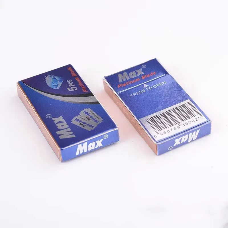 KVIFO（ 1 + 5/10/50/100 Pcs ）Manual Shaver for Men Barbershop Razor Stainless Steel Shank Is Easy To Use Safety Razor