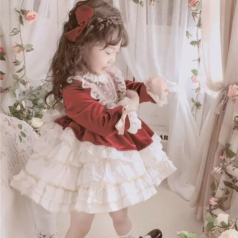 Children Clothing Girl Lolita Princess Dress Birthday Party Dress Baby Performance Children Fluffy Dress Fashionable 80-150CM 4