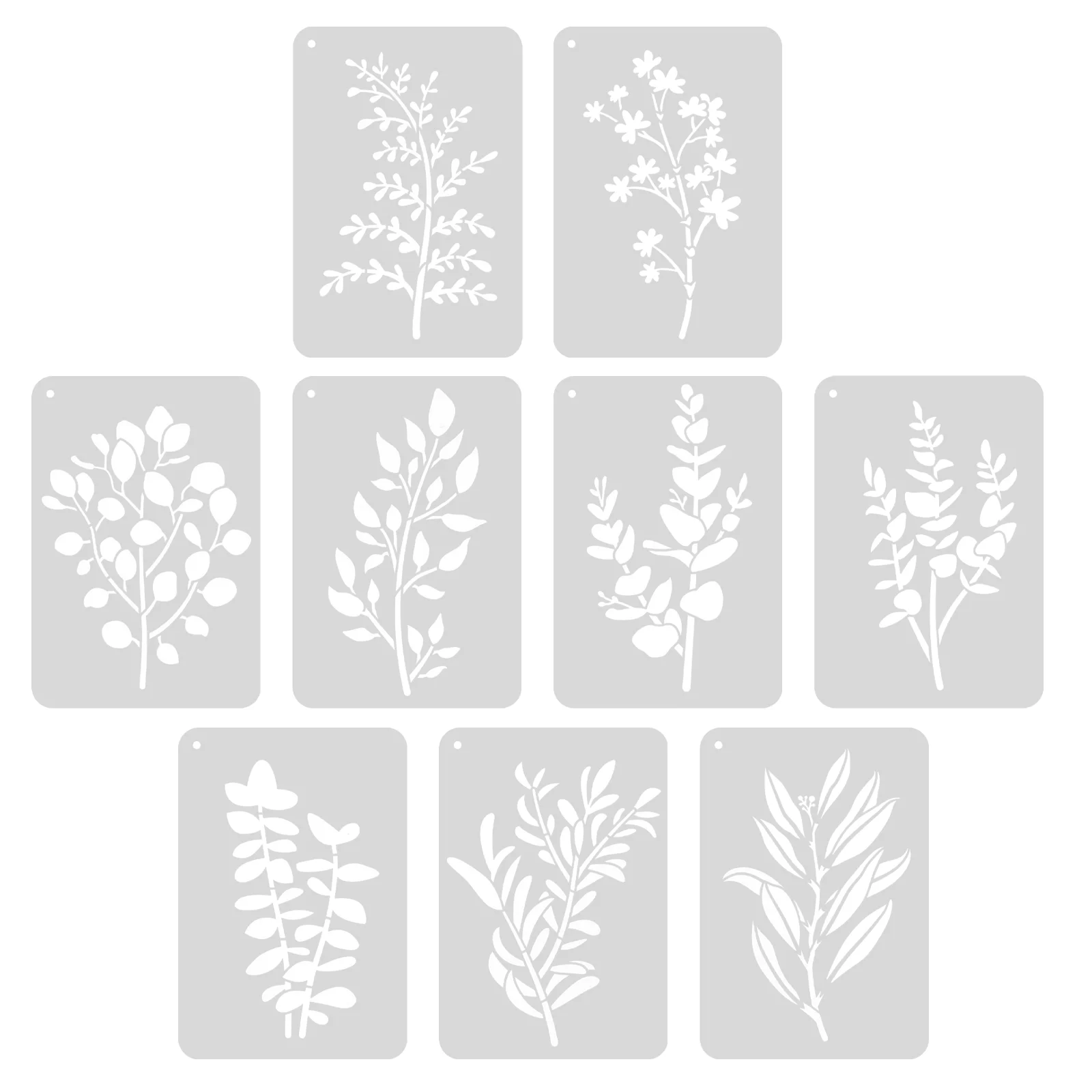 

9 Pcs Painting Template Sunflower Decorations Reusable Stencils Portable The Pet Compact Plant Templates