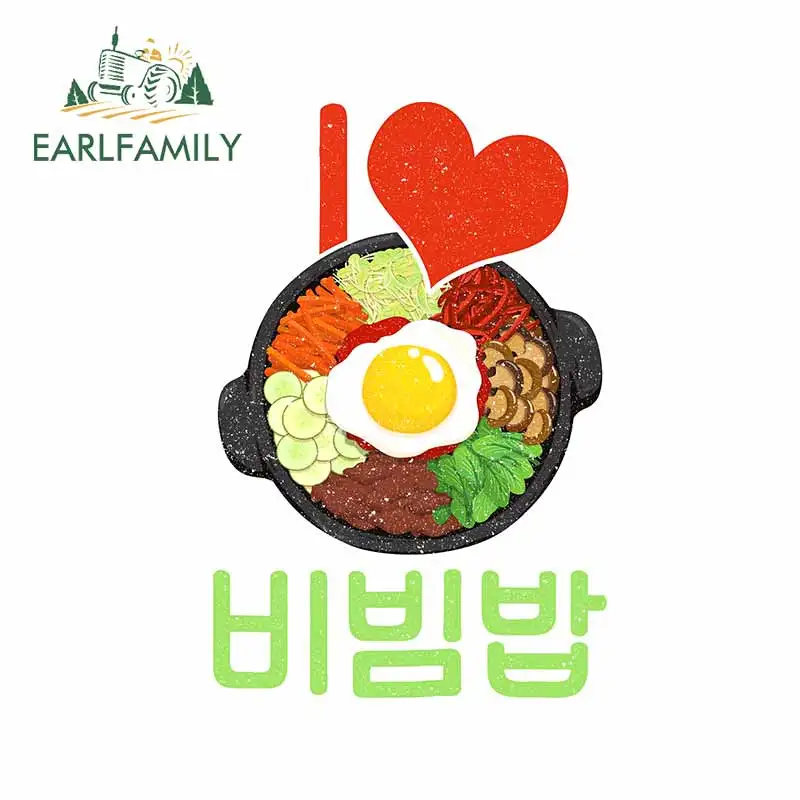 

EARLFAMILY 13cm x 9cm Korean Food Gift Car Sticker Off Road 4x4 Window Trunk Decal Funny Korea Stickers Car Accessories