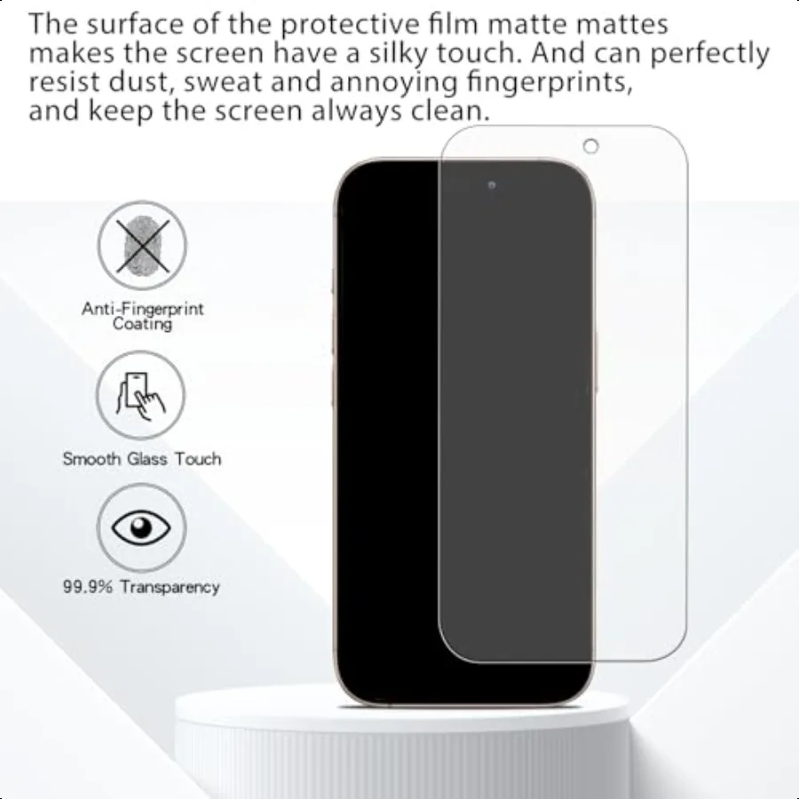 MAYtobe [2Pack Matte Screen Protector for iPhone 16 Pro Tempered Glass AntiFingerprint Smooth as Silk Anti Scratch AntiReflecti