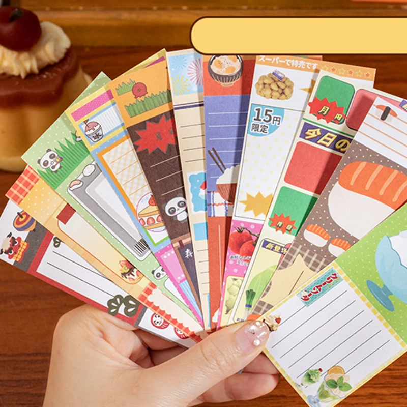 Mr.Paper 30 Sheets/Book Showa Retro Tearable Memo Pad Sticker, Vintage Japanese Food Theme Journal Sticky Notes for Scrapbooking view 2