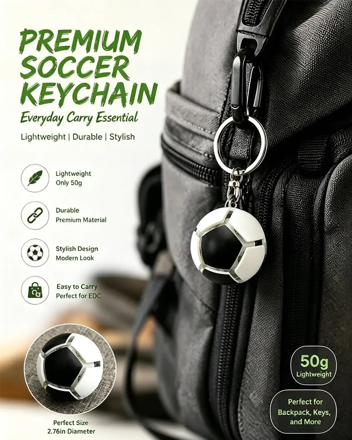 2026 Soccer Ball Fidget Keychain, Mechanical Clicker Keyboard Gadget, Portable Stress Relief Sensory Button（2PCS）