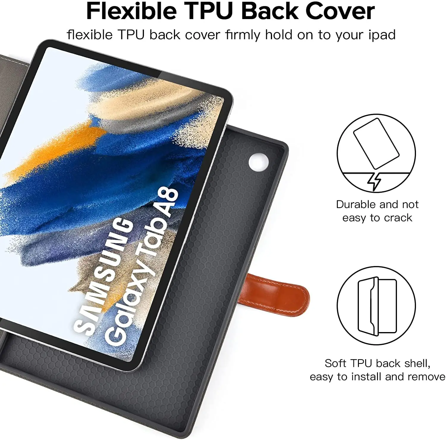 Dlveer para samsung galaxy tab a8 2021 SM-X200 SM-X205 caso tablet capa fivela magnética para samsung galaxy tab a8 10.5 polegada novo