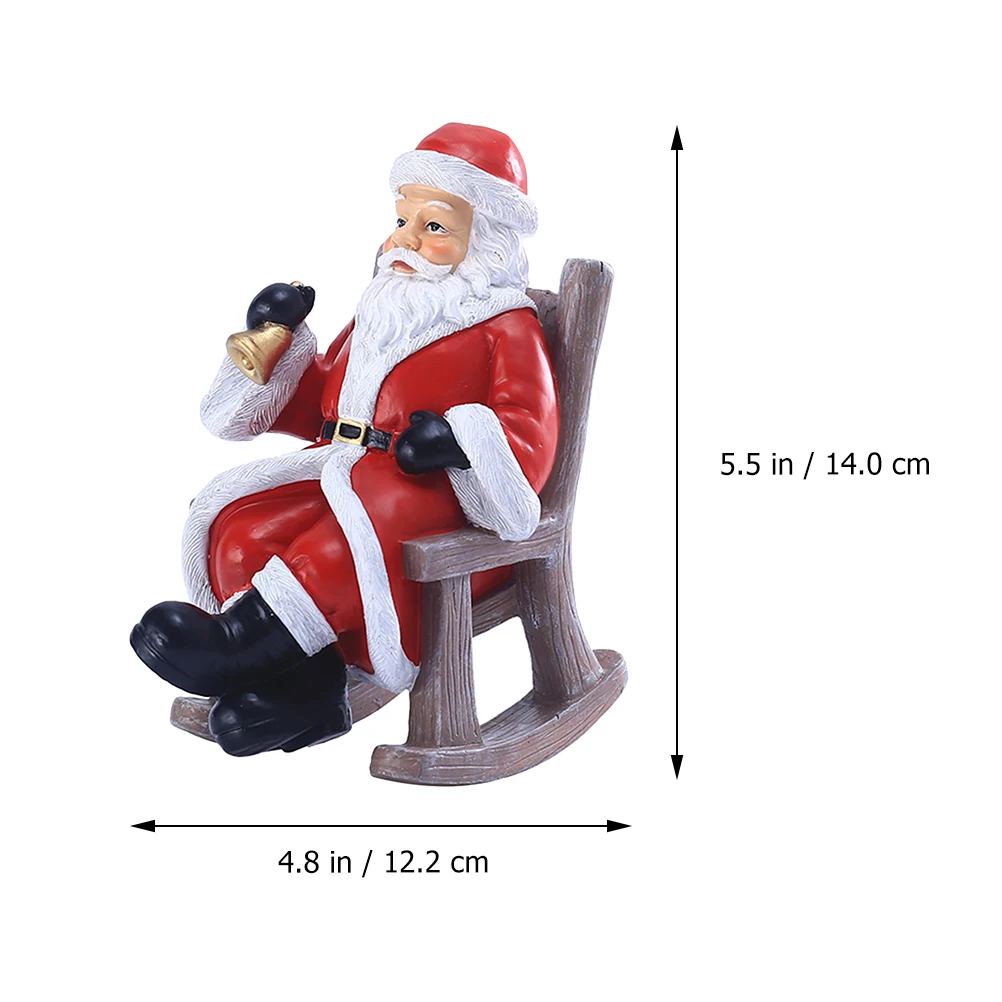 

1Pc Santa Claus Resin Rocking Chair Ornament Xmas Decor for Desktop Holiday Decoration Christmas Ornament Festive Atmosphere