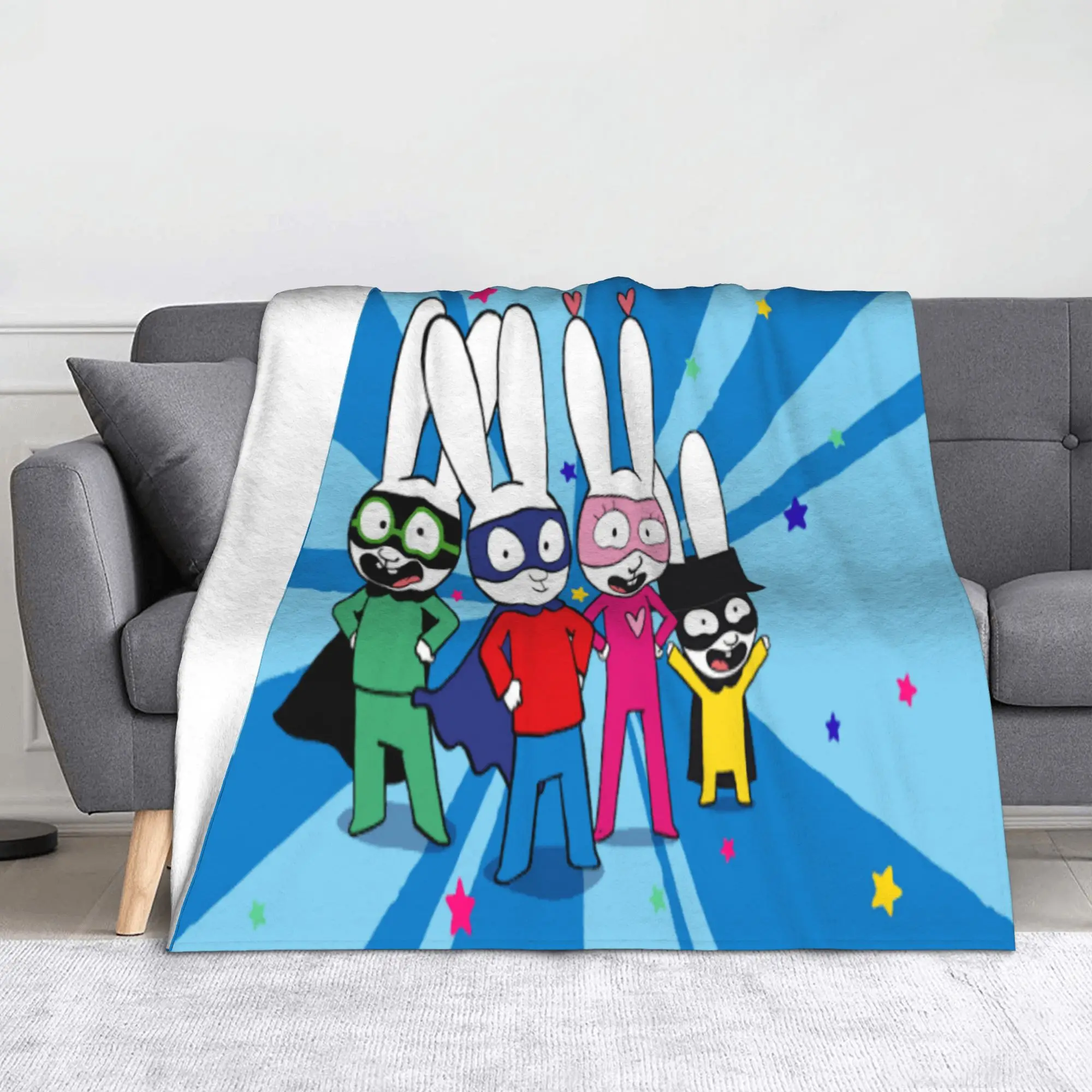 Simon Super Rabbit Accessories Blanket Lightweight Warm  Throw Blankets for Living Room Multi-size Throws And Blankets