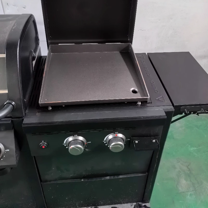 

Outdoor villa courtyard household 3 burner gas grill+ Japanese frying pan